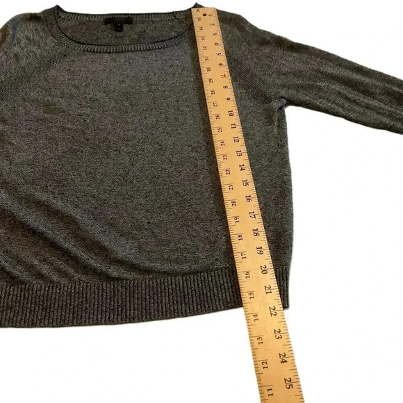 J.Crew Womens Charcoal Gray Thin Long Sleeve Crew Neck Linen Viscose Sweater XS - Picture 5 of 7